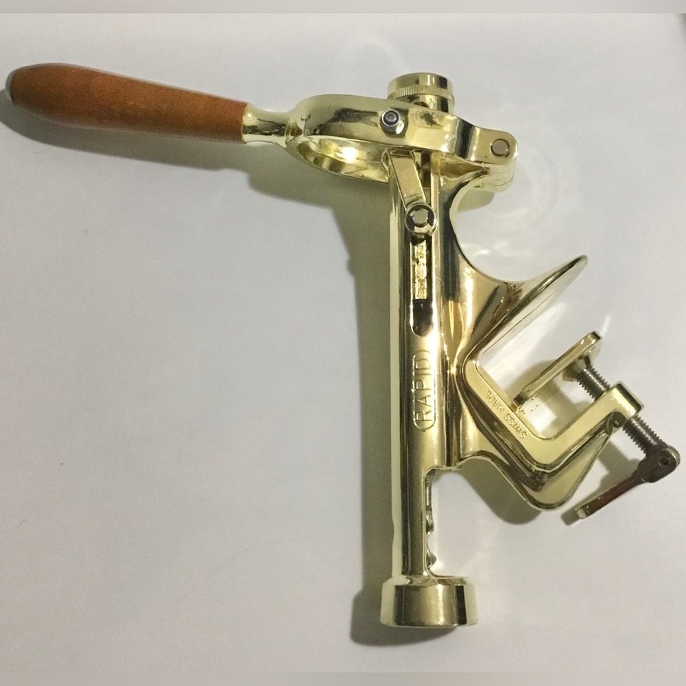 Vintage RAPID 🇨🇭 bar mount brass corkscrew bottle opener